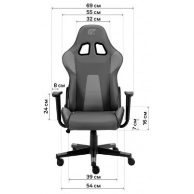 Кресло игровое GT Racer X-2316 Gray/Gray (X-2316 Fabric Gray/Gray)-10-изображение