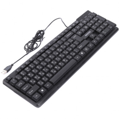 Клавіатура офісна KBM-U01-UA, USB, Укр/Рус, пластик, чорна-4-зображення