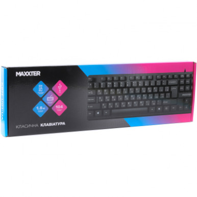 Клавіатура офісна KBM-U01-UA, USB, Укр/Рус, пластик, чорна-5-зображення