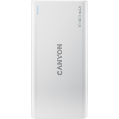 Батарея універсальна Canyon PB-108 10000mAh, Input 5V/2A, Output 5V/2.1A(Max), white (CNE-CPB1008W)-4-зображення