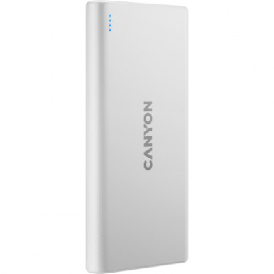 Батарея універсальна Canyon PB-108 10000mAh, Input 5V/2A, Output 5V/2.1A(Max), white (CNE-CPB1008W)-5-зображення