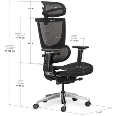 Офісне крісло Mealux S8 Air Black (HF-S8P M/B)-14-зображення
