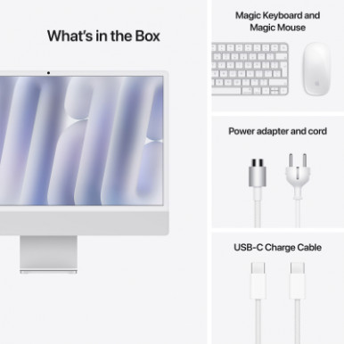 Комп'ютер Apple 24" iMac Retina 4.5K / Apple M4 (8-c/CPU, 8-c/GPU), 16, 256, Silver (MWUC3UA/A)-10-зображення