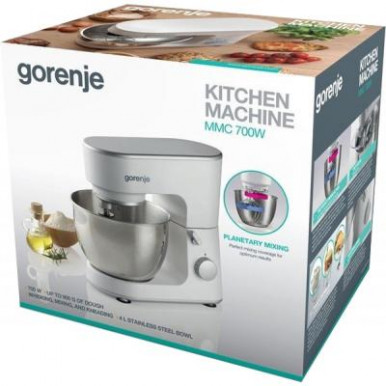 Кух.комбайн Gorenje MMC700W/700 Вт/6 скоростей/чаша-4 л./3 насадки/чаша-нержав/белый-8-изображение