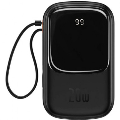 Батарея універсальна Baseus Qpow 20000mAh 20W, PD/3.0, QC/3.0, built-in lightning, black (PPQD060201)-7-зображення