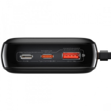 Батарея універсальна Baseus Qpow 20000mAh 20W, PD/3.0, QC/3.0, built-in lightning, black (PPQD060201)-9-зображення
