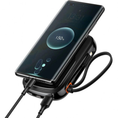 Батарея універсальна Baseus Qpow 20000mAh 20W, PD/3.0, QC/3.0, built-in lightning, black (PPQD060201)-12-зображення