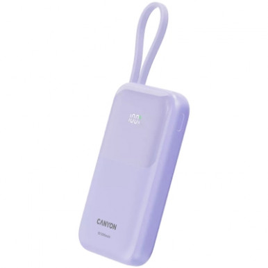 Батарея універсальна Canyon 10000mAh OnPower 101 PD/22.5W built-in cable Purple (CNS-CPB101PU)-8-зображення