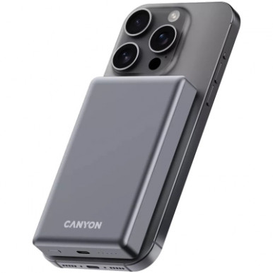 Батарея універсальна Canyon 10000mAh OnPower 510 slim Magsafe PD/20W Dark Grey (CNS-CPB510DG)-13-зображення