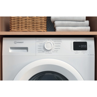 Стиральная машина Indesit фронтальная, 6кг, 1000, A+++, 44.6см, дисплей, пар, инвертор, белый-17-изображение