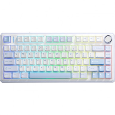 Клавіатура Aula F75 Gasket Greywood V3 switch Hot-Swap PBT Wireless/Bluetooth/USB Blue (6948391208633)-4-зображення