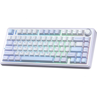 Клавіатура Aula F75 Gasket Greywood V3 switch Hot-Swap PBT Wireless/Bluetooth/USB Blue (6948391208633)-6-зображення