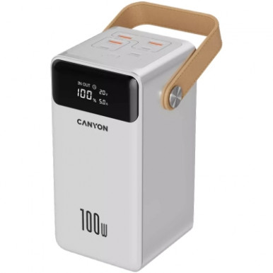Батарея універсальна Canyon 60000mAh OnPower 610 PD/100W metal White (CNS-CPB610W)-10-зображення