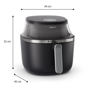 Мультипіч Philips Ovi XL Series 3000, 2000Вт, чаша-7.2л, сенсорне управл., 16 авто. програм, з віконцем, пластик, чорний-11-зображення
