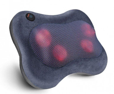 Масажна подушка NAIPO Back and Neck (Ultra-soft Plush Fabric) для спини та шиї з підігрівом та додатковою функцією масажу Шиатцу (ультрам'яка плюшова тканина);модель - MGP-129M-6-зображення
