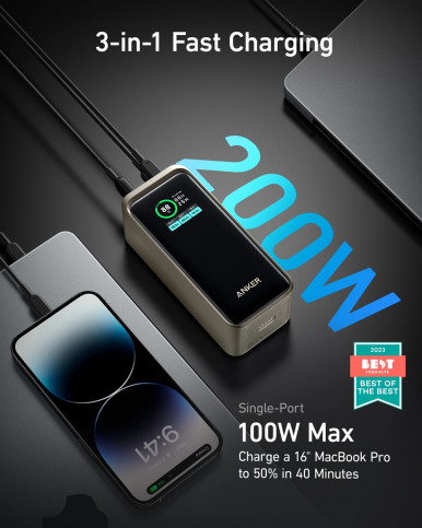 Портативний зарядний пристрій Anker Prime - 20000 mAh 200W PD Black-9-зображення