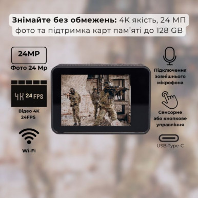 Екшн-камера AIRON ProCam 7 Black: Набір екшн камери для тактичних шоломів-22-зображення