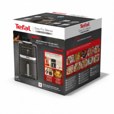Мультипіч Tefal Easy Fry Silence, 1670Вт, чаша-5л, сенсорне керув., 10 програм, пластик, чорний-15-зображення