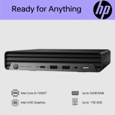 Комп'ютер персональний неттоп HP Pro 400-G9 Mini, Intel i3-13100T, 8GB, F512GB, UMA, WiFi, кл+м, 3р, DOS-9-зображення