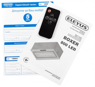 Витяжка Eleyus BOXER 800 LED 52 BL-15-зображення