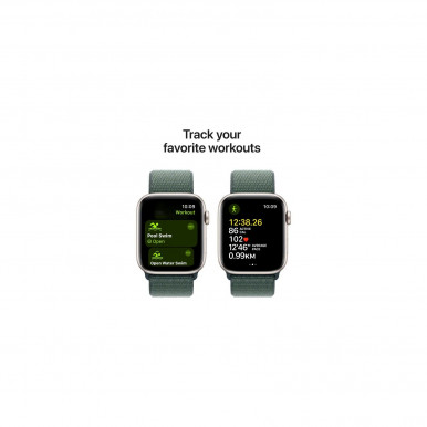 Смарт-годинник Apple Watch SE 2024 GPS 44mm Starlight Alum Lake Green Sp/Loop (MXEW3QH/A)-12-зображення