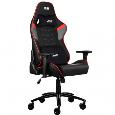 Крісло 2E GAMING BUSHIDO II, ПУ шкіра, 3D-Armrests, чорно-червоний-7-зображення