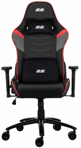 Крісло 2E GAMING BUSHIDO II, ПУ шкіра, 3D-Armrests, чорно-червоний-8-зображення