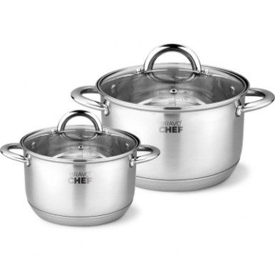 Набір посуду BRAVO CHEF 4 пр. кастрюля (1.9л+3.6л)-11-зображення