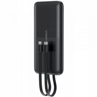 Батарея універсальна Choetech 10000mAh 22,5W, MicroUSB, USB-A, USB-C, build-in USB-C/Lightning cable (B654-BK)-5-зображення