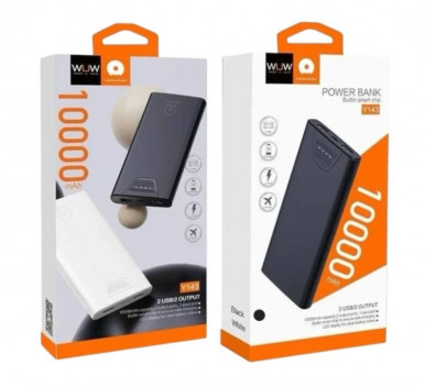 Павербанк WUW Y143 10000mAh Black (+подарунок Бездротові навушники WUW-R192 )-4-зображення