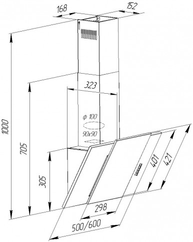 Витяжка Pyramida KZ 60 WH-21-изображение