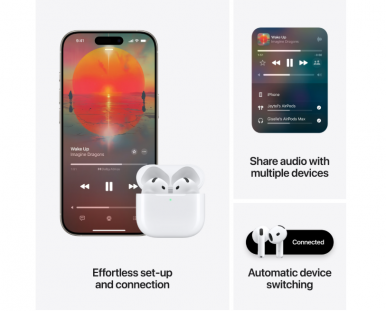 Навушники вкладиші бездротові TWS Apple AirPods 4 (MXP63ZE/A)-14-зображення
