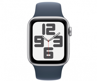 Смарт-годинник Apple Watch SE GPS 40mm Silver Aluminium Case with Storm Blue Sport Band - M/L-6-зображення