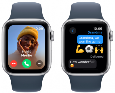 Смарт-годинник Apple Watch SE GPS 40mm Silver Aluminium Case with Storm Blue Sport Band - M/L-8-зображення
