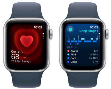 Смарт-годинник Apple Watch SE GPS 40mm Silver Aluminium Case with Storm Blue Sport Band - M/L-9-зображення