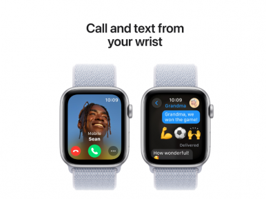 Смарт-годинник Apple Watch SE GPS 40mm Silver Aluminium Case with Blue Cloud Sport Loop-8-зображення