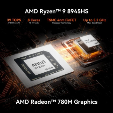 Компьютер GEEKOM Mini PC A8 / Ryzen7 8745HS, 32, 1TB, Radeon 780M, W11Pro (GMA8R78745HS-321T-EU)-18-изображение