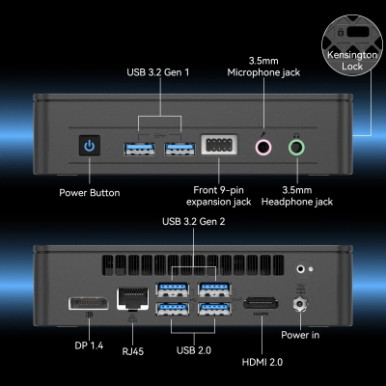 Комп'ютер GEEKOM Mini Air12 Lite / N150, 8, 256, WIN11Pro (GMAir12Lite-N150-8256-EU)-7-зображення