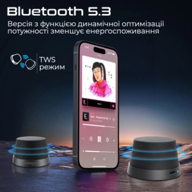 Акустична система Promate Punch 3 Вт Black (punch.black)-12-зображення