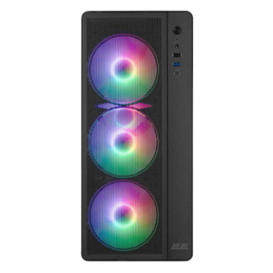 Корпус 2E GAMING Credo Plus V510B без БП, 1xUSB3.0, 1х USB 2.0, 1xUSB Type-C, RGB Rainbow, VGA 310мм, TG Side Panel, ATX, чёрный-9-изображение