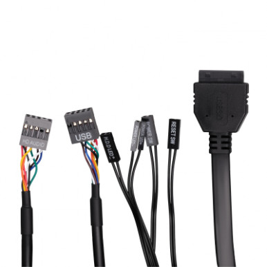 Корпус 2E GAMING Credo Plus V510B без БП, 1xUSB3.0, 1х USB 2.0, 1xUSB Type-C, RGB Rainbow, VGA 310мм, TG Side Panel, ATX, чёрный-14-изображение