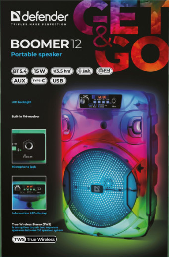 Портативна акустика Defender Boomer 12 15Вт (65412)-31-зображення