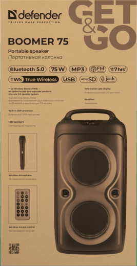 Портативна акустика Defender Boomer 75 75Вт Black (65175)-17-зображення