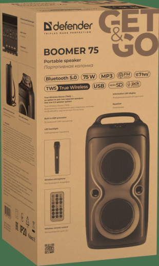 Портативна акустика Defender Boomer 75 75Вт Black (65175)-23-зображення