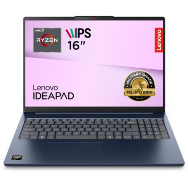 Ноутбук Lenovo IdeaPad Slim 5-16ARP10 16" WUXGA  AG, AMD R5-7535HS, 16GB, F512GB, UMA, DOS, синій-11-зображення