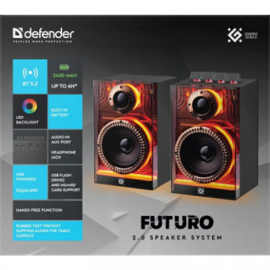 Акустична система Defender Futuro LED Bluetooth Black (65087)-19-зображення