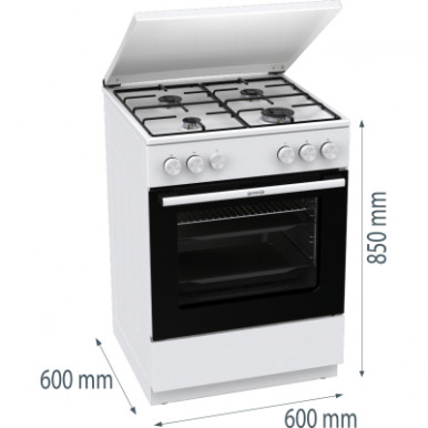Плита газова Gorenje GG6A11WJ-18 Плита газова Gorenje GG6A11WJ-18-изображение