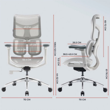 Офісне крісло Sihoo DORO S100 Mesh White (S100-M302)-15-зображення