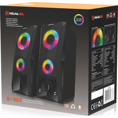 Акустична система REAL-EL S-107 USB Black (EL121100017)-12-зображення