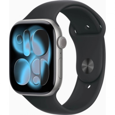 Смарт-годинник Apple Watch Series 11 GPS 46mm Space Grey Aluminium Case with Black Sport Band - M/L (MEV44RK/A)-3-зображення
